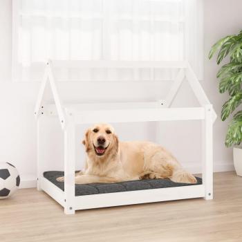 Casa para perros de madera maciza de pino blanco 81x60x70 cm