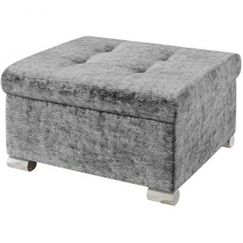 Puf Reposapiés Comfivo 115, Miu 2058, Tapizado Gris, 70x68x41cm, Patas de Plástico