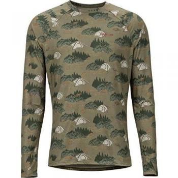 Marmot Lightweight Kestrel LS Crew Camiseta, Hombre, Camuflaje, Medium