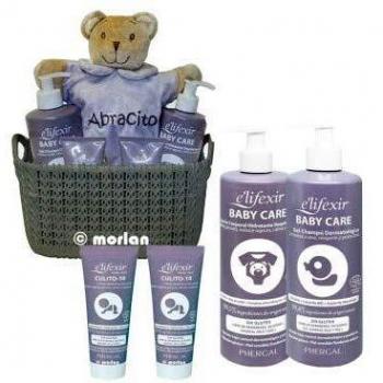 Elifexir Cesta Gris Baby Care Gel-Champú Dermatológico, 500ml+Leche Corporal, 400ml+DUPLO Culito 10, 2x75ml