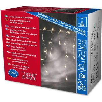 Konstsmide 3702-003 Microlight - Guirnalda con luces en forma de gotas de lluvia