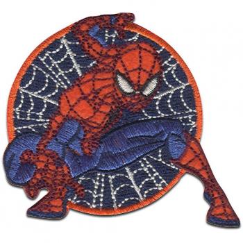 Parche Bordado Termoadhesivo Marvel Spiderman - Licencia Oficial - Tamaño 7,1 x 6,2 cm y 6,3 x 6,5 cm - Moda The Happy Patch
