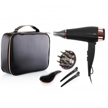 Secador de Pelo Ionic ETA Fenité 7320 90020 Black Edition, 2400 W, Motor DC, Incluye 2 Accesorios
