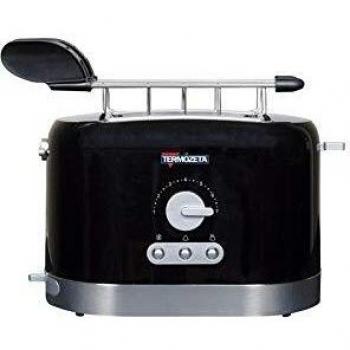 Tostadora de Acero Inoxidable 2 Rebanadas 870W Negra