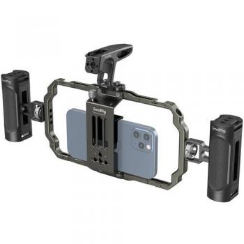 Kit de Montaje Universal para Smartphone SmallRig 3155B - Soporte Portátil para Vídeo, Color Negro, con Abrazadera Ajustable para Banco de Energía