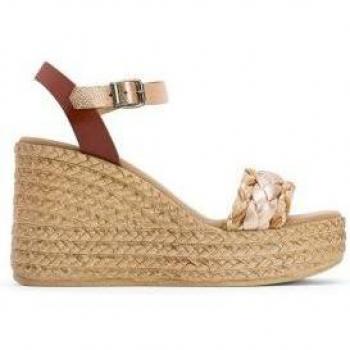 Sandalias de cuña Porronet Kali en cuero rose