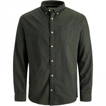 Camisa de Manga Larga Oxford Plus Size Jack & Jones para Hombre en color Forest Night