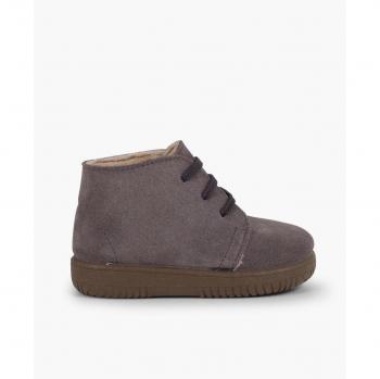 Botas de bebés de serraje con cordones intercambiables Pisamonas