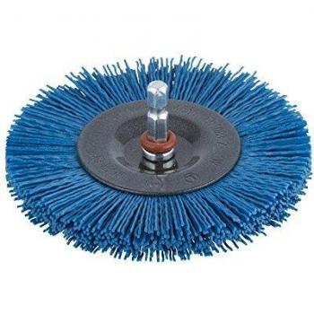 wolfcraft 2727000 - Cepillo de disco de nylon, vástago 6.35 mm, diámetro de 100 mm, suave, color azul