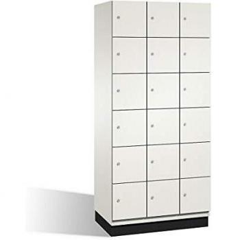 Armario de Compartimentos Bajo Llave C+P Cambio con Puertas HPL, 6 Secciones, Color Blanco