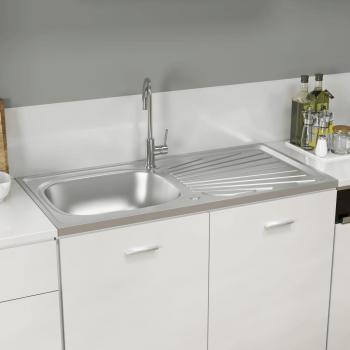 Fregadero de cocina con escurridor acero inox 1000x500x155 mm