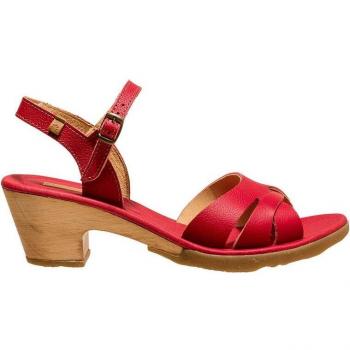 El Naturalista N5495 Sylvan Tibet - Sandalias de Tacón para Mujer con Cierre de Hebilla en Piel Roja