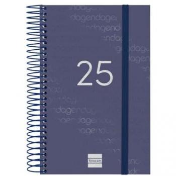 Agenda Espiral Finocam 2025 Día Página Azul Catalán (Enero - Diciembre)