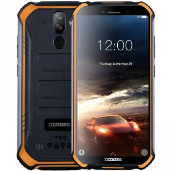 DOOGEE S40 Android 9.0 Movil Todoterreno, Dual SIM 4G Telefonos Moviles Libres Antigolpes IP68/IP69K Impermeable 4650mAh 5.5'', 2GB+16GB Cámara 8MP+5MP NFC Huella Dactilar Desbloqueo Facial - Naranja