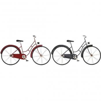 Figura Decorativa DKD Home Decor Bicicleta Vintage 79,5 x 4 x 47 cm Rojo Negro (2 Unidades)