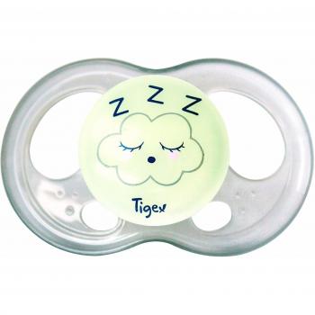 Tigex - 2 Chupetes de Silicona, Tacto Suave, Brilla en la Oscuridad, de 12 a 18 meses.