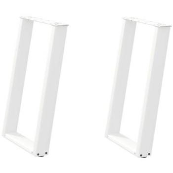 U-Shaped Dining Table Legs - 2 pcs White Steel 60x(72-73) cm with Adjustable Foot Levelers