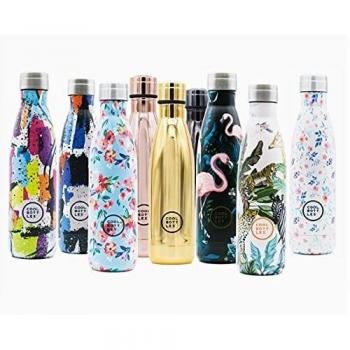 Cool Bottles - Botella de Agua de Acero Inoxidable - 500 ml - Urban Amsterdam - 26,5 x 7 cm - Botella Térmica Hermética - Bebidas frías 24 horas y calientes 12 horas - Doble Pared - Libre de BPA