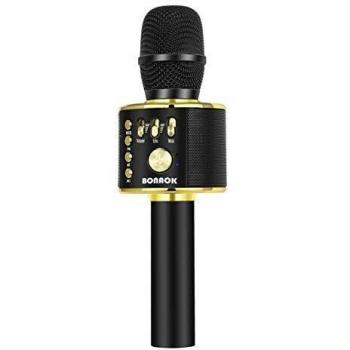 BONAOK Wireless Bluetooth Karaoke Microphone, 3-in-1 Portable Handheld karaoke Mic Birthday Gift Home Party Speaker Machine for iPhone/Android/iPad/Sony, PC Smartphone