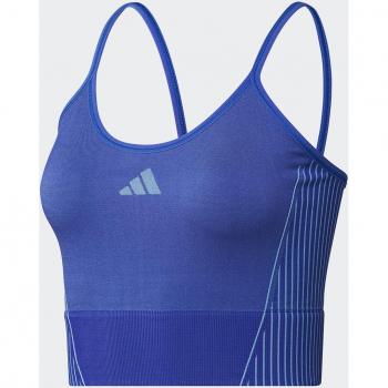 Camiseta de mujer Aeroknit adidas en color azul semilla - Tops adidas de fitness essentials para mujer