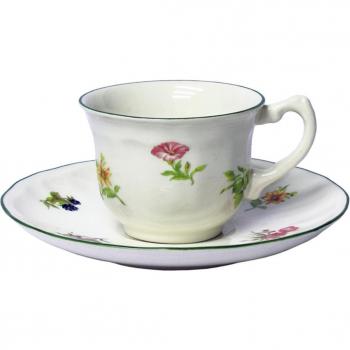 San Claudio - Taza de café con plato Flores y Frutas