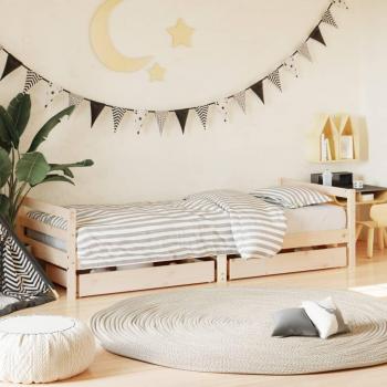 Cama para niños con cajones 90x200 cm de madera maciza de pino