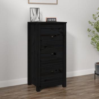 Aparador de madera maciza de pino 40x35x80 cm con 3 cajones, armario de almacenaje moderno para salón, armario auxiliar y buffet