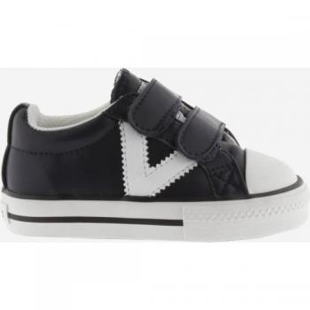 Zapatillas Victoria Tribu de efecto piel con logotipo en contraste y tiras adherentes para niños