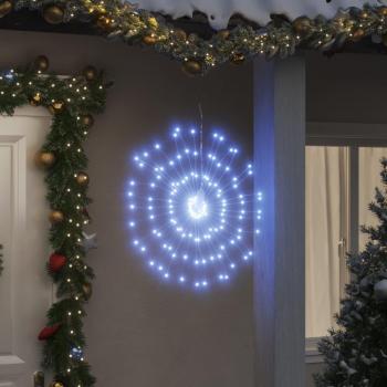 Luces de Navidad de Estrellas 2 uds 140 LED blanco frío 17 cm