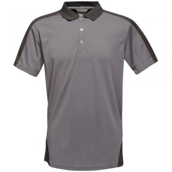 Regatta Professional Contrast Coolweave Wicking Polo Shirt, Seal Grey/Bl, L