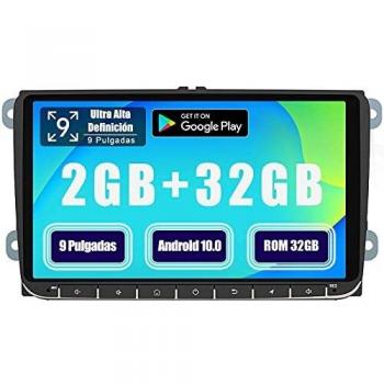 AWESAFE Android 10.0 [2GB+32GB] 9 Pulgadas Radio Coche con Pantalla Táctil para VW, Autoradio para VW con WiFi/GPS/Bluetooth/RDS/USB/FM Am, Admite Mandos del Volante y Aparcamiento