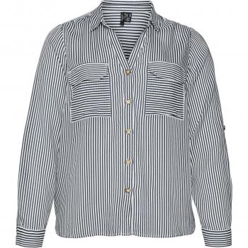 Vero Moda Curve Women's Long Sleeve Striped Blouse Bumpy
