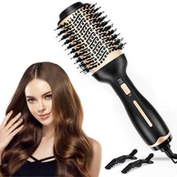 Cepillo Secador de Pelo, EWEIMA 3 en 1 Cepillo de Aire Caliente Portátil Multifuncional con 3 Modo de Temperaturas, Peine de Aire Caliente de Revestimiento Cerámico para Todo Tipo de Cabello