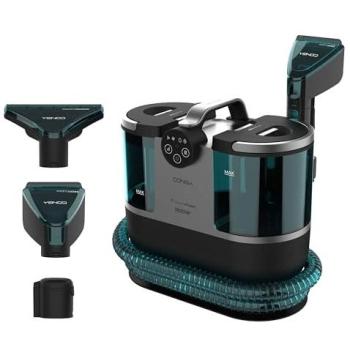 Cecotec Aspirador Limpiador de Tapicerías y Alfombras Conga 7000 Steam Max 1700W con Vapor, Depósito de Agua Limpia 1600ml y Sucia 950ml, Radio de Acción