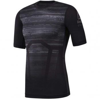 Reebok AC Comp tee-AOP Camiseta, Hombre, Negro, Small