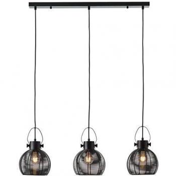 Lámpara colgante lineal Sambo, 3 luces, negro, E27