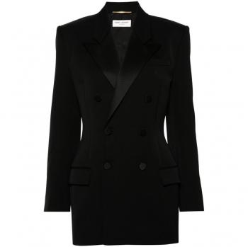 Saint Laurent Women's Wool Blazer Jacket in Black | Size 36 | 796879Y7E631000