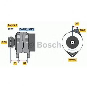 Alternador BOSCH 0 986 049 061 - 120A 14V para Citroen Jumper, Fiat Ducato y Peugeot Boxer