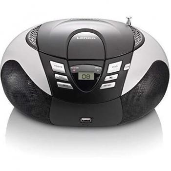 Lenco scd37usbzradio amfm portatil con reproductor de cdmp3antena telescopica usb plata