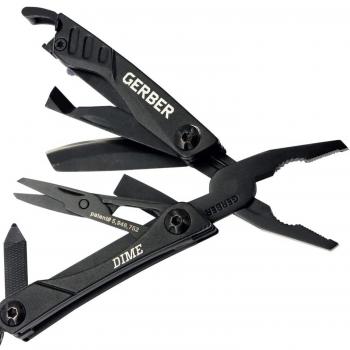 Gerber Dime Mini Multi-Tool Black Pocket Knife - Black