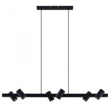 Lámpara colgante moderna 'Savoli' negra de metal, 6 luces GU10, regulable