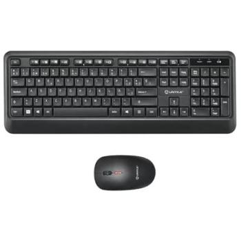 Combo Teclado y Ratón Inalámbrico Unykach UK39 QWERTY Portugués Negro 1600dpi Uso Ambidiestro