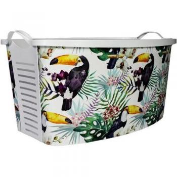 Cesto de colada Tucan 42 litros con diseño tropical y accesorios incluidos