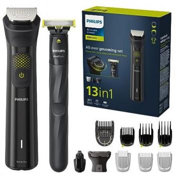 Philips Recortador de Barba y Cabello All-in-One MG9530/15 Series 9000, Kit 13 en 1 para Cara, Pelo, Orejas, Nariz y Cuerpo, recargable con 120