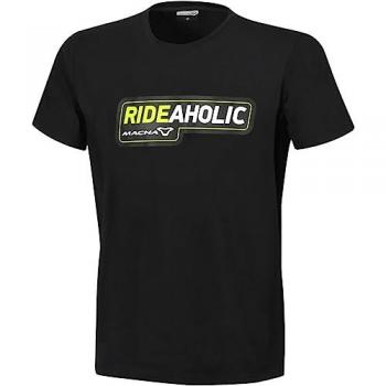 Camiseta Macna Statement Negra con detalles en amarillo, talla M