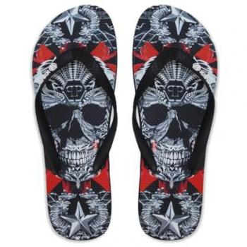 Philipp Plein Black Skull Flip Flops EU 38-39