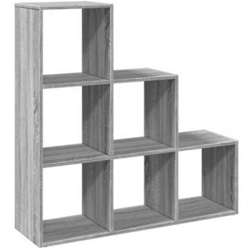 Librería divisor 3 niveles madera gris Sonoma 99x29x99 cm