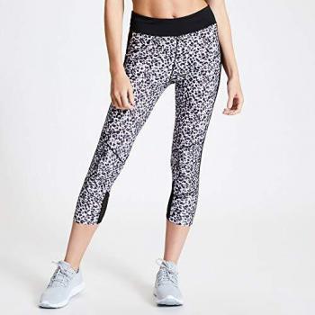 Dare2B Curvate-Mallas Pirata, Tejido Ligero De Secado Rápido, Costuras Planas, Diseño Moldeador, Gran Elasticidad Trousers, Mujer, White zoological/Black, 8