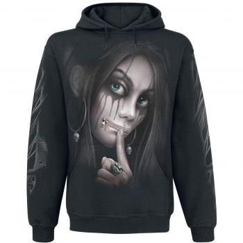 Spiral Zipped Sudadera con Capucha Negro S