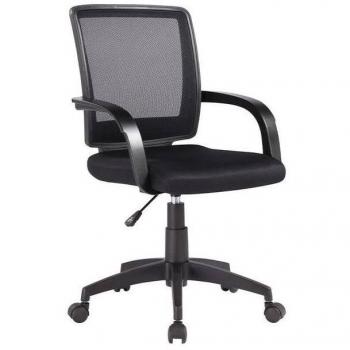 Silla giratoria Q-Connect con respaldo medio regulable en altura 900+100x560x570 mm color negro KF19010